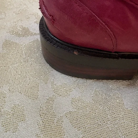 Sam Edelman Burgundy and Cream Tassel Cagliari Loafers Size 8 - Picture 10 of 14